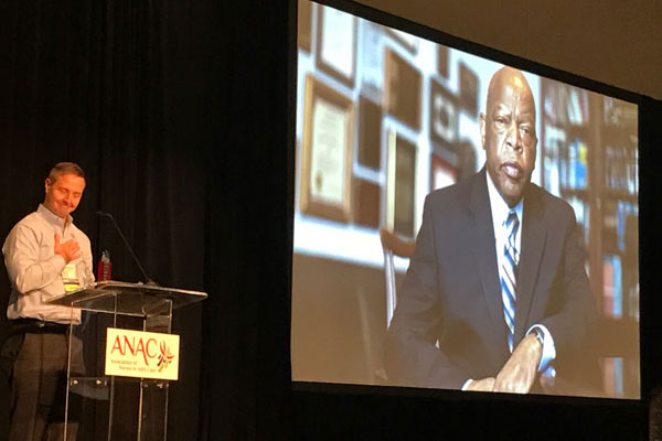 Jason Farley, Ph.D., ANAC president, reacts to remarks by Rep. John Lewis