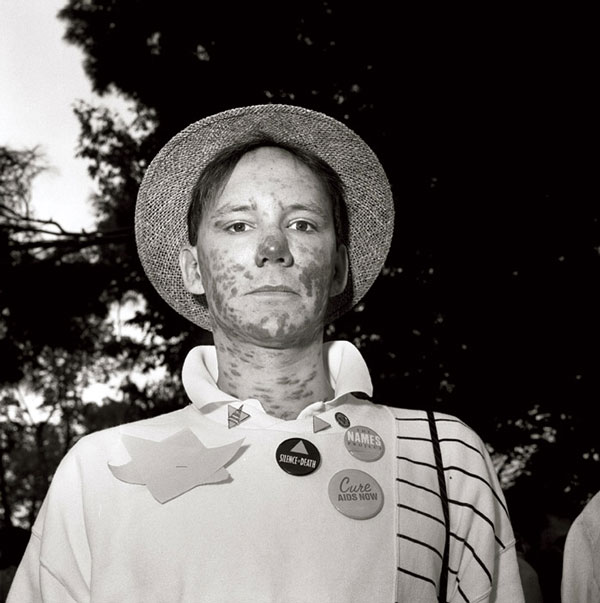 Silence Equals Death, Washington, D.C. (1987-90); gelatin silver print, 20 x 16 by Rosalind Solomon (Courtesy of the Alphawood Foundation)