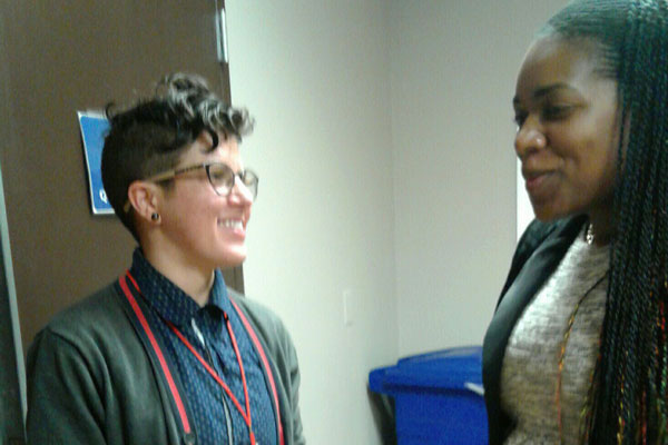 Shyronn is interviewed by reporter Regina Willis