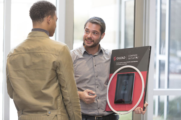 Digital photo booth at the Gilead COMPASS Initiative launch event in Jackson, Mississippi on December 14 (Credit: Tate Nations)