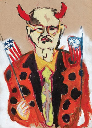 Poster mocking U.S. Senator Jesse Helms from ART+Positive's 1989 demonstration at the Metropolitan Museum of Art in New York City