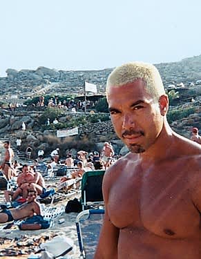 Gabriel Torres at a 1996 party in Greece (Courtesy of Gabriel Torres)