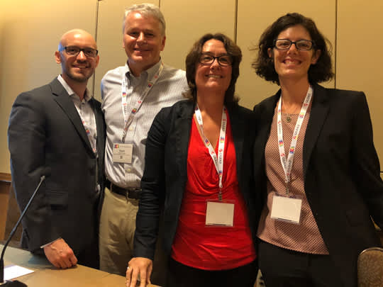 Workshop presenters (l-r) Nate Fecik, HHS/OHAIDP; David Purcell, CDC/DHAP; Antigone Dempsey, HRSA/HAB; and Jo Stryker, CDC/DHAP