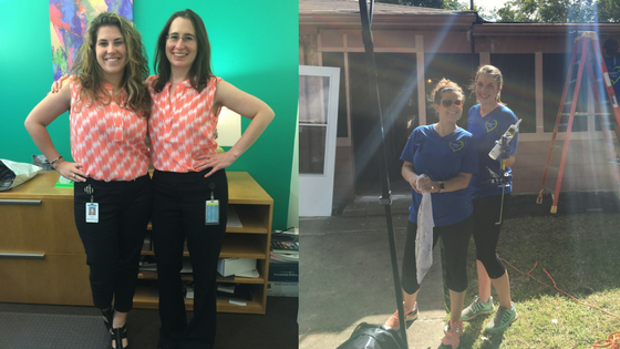 Kristen Peterson with Camden coworkers at Camden and Camden Cares