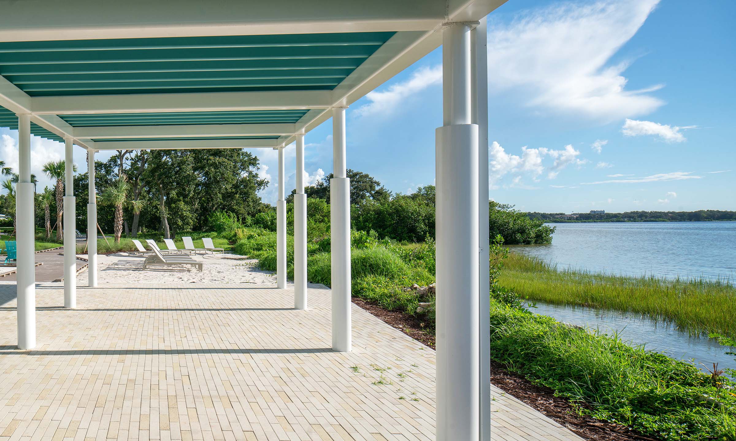 Camden Clearwater apartments resident beach with bay views