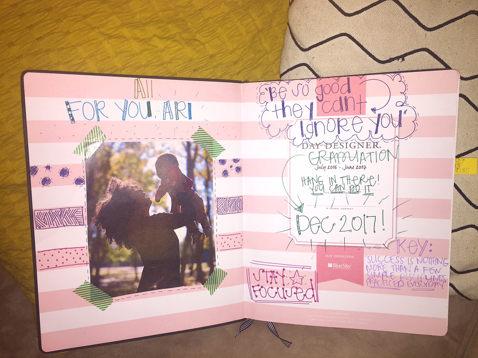 Front page of my planner. My son is my inspiration!