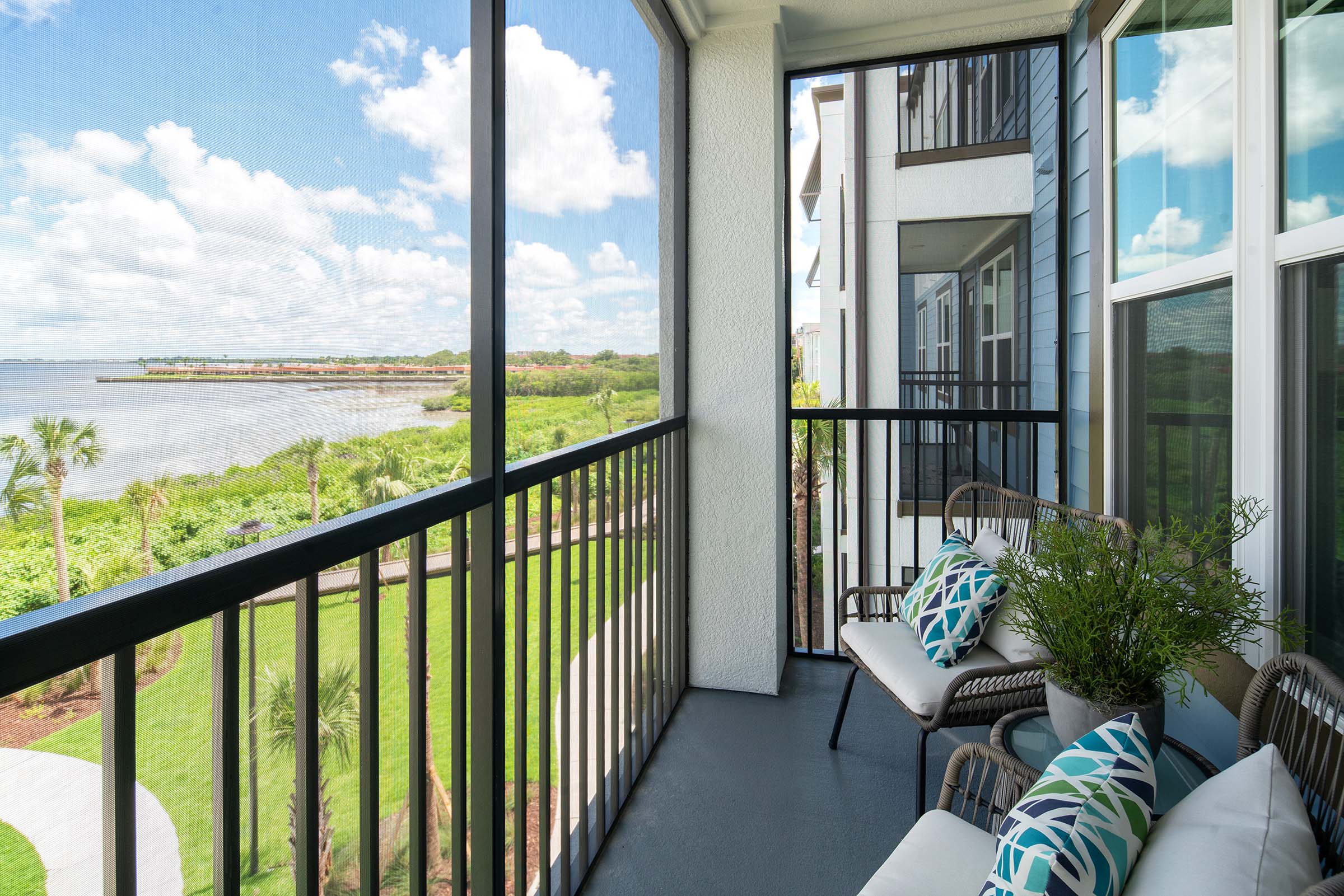 Balcony at Camden Clearwater apartments in Clearwater, FL