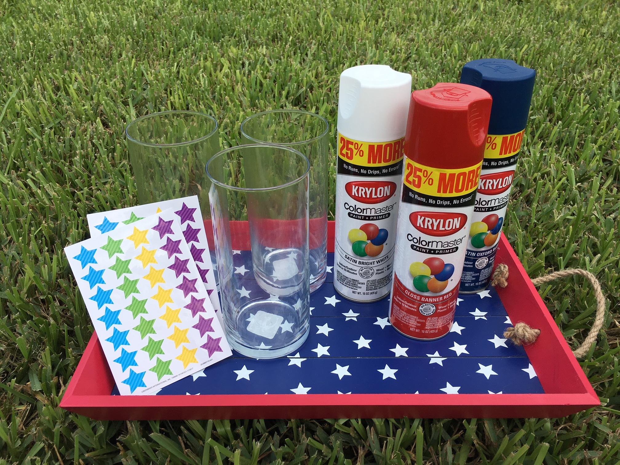 Easy DIY 4th of July Patriotic Candle Holders