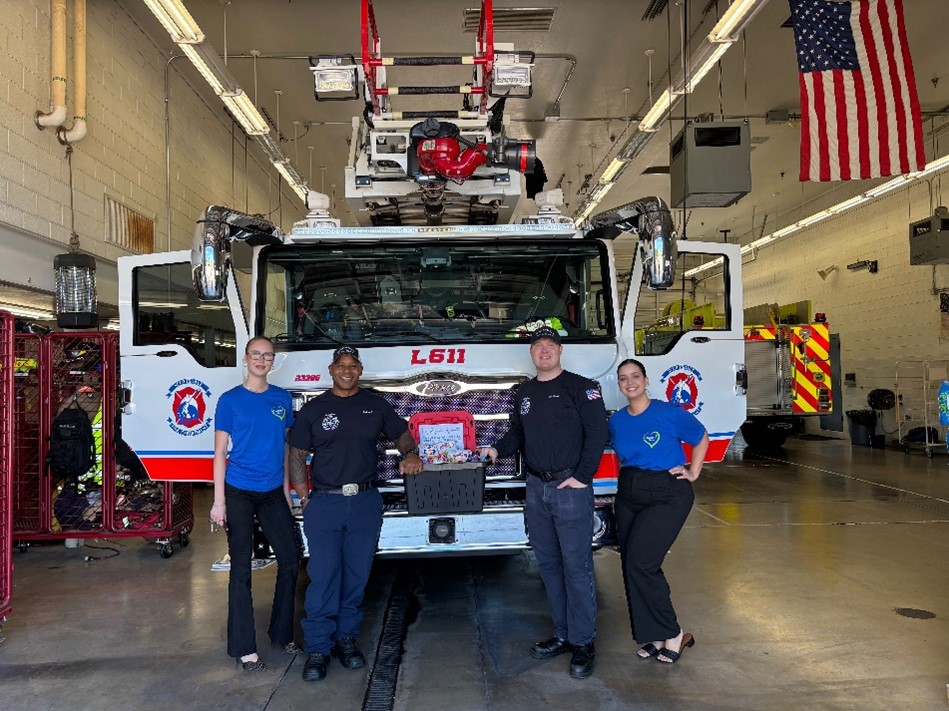 My Leasing Consultants dropping off their basket at the Scottsdale Fire Department - Photo courtesy of Jourdan Garcia