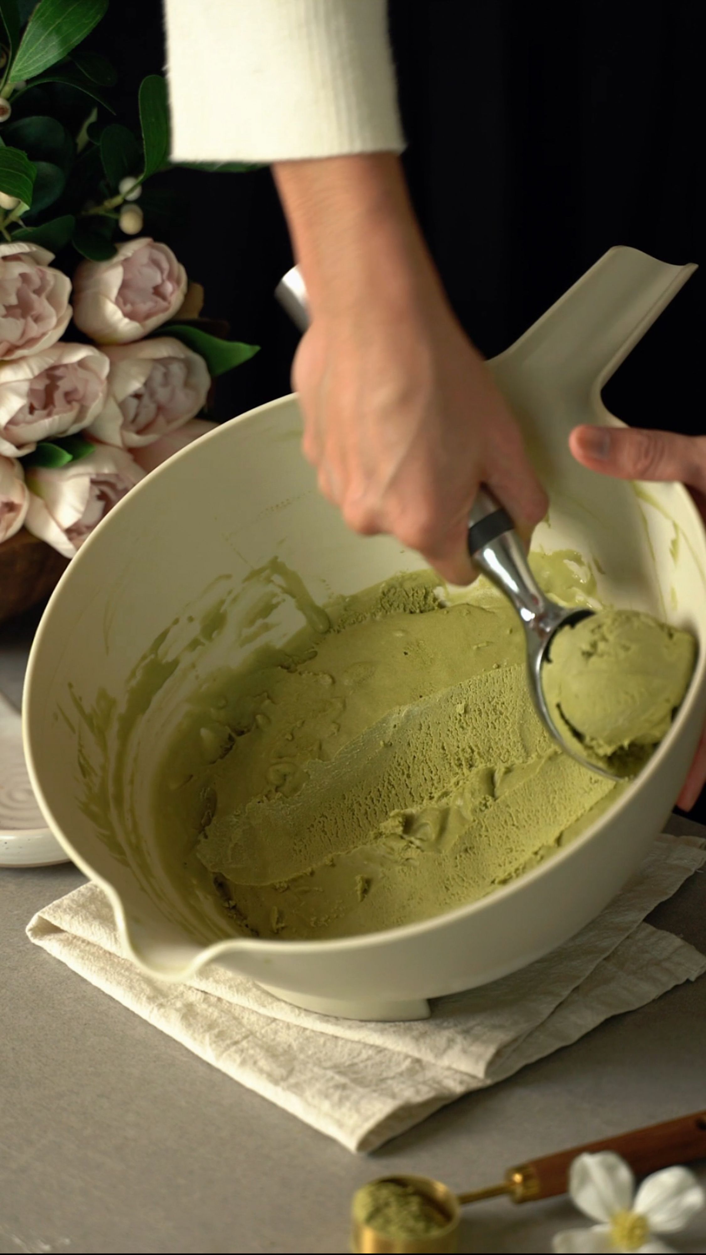Pexels: Photo by Lalada .: https://www.pexels.com/photo/cook-preparing-pistachio-ice-cream-19359985/