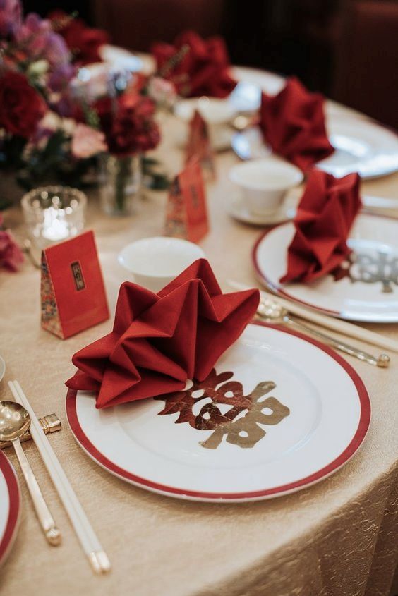 Chinese wedding guest table setting