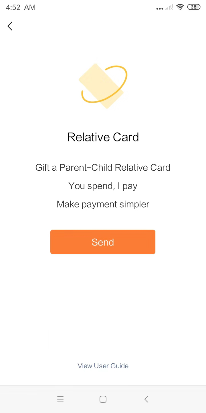 send relative card on Wechat pay