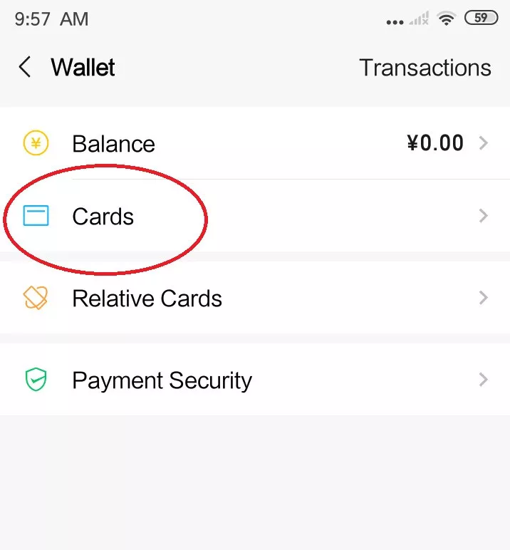 Add a card to wechat wallet