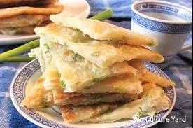 Traditional Chinese cuisine: scallion pancakes