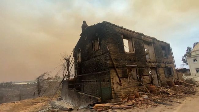 A burnt out home.