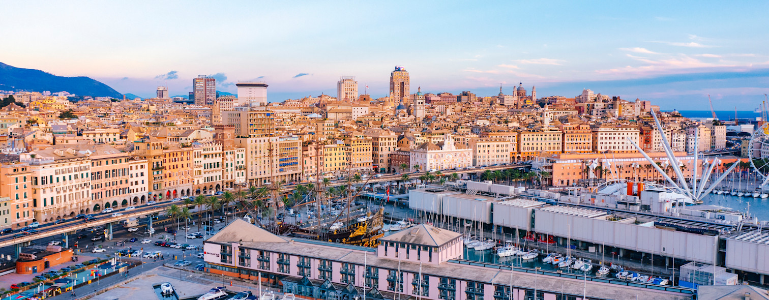 The port of Genoa seen from above