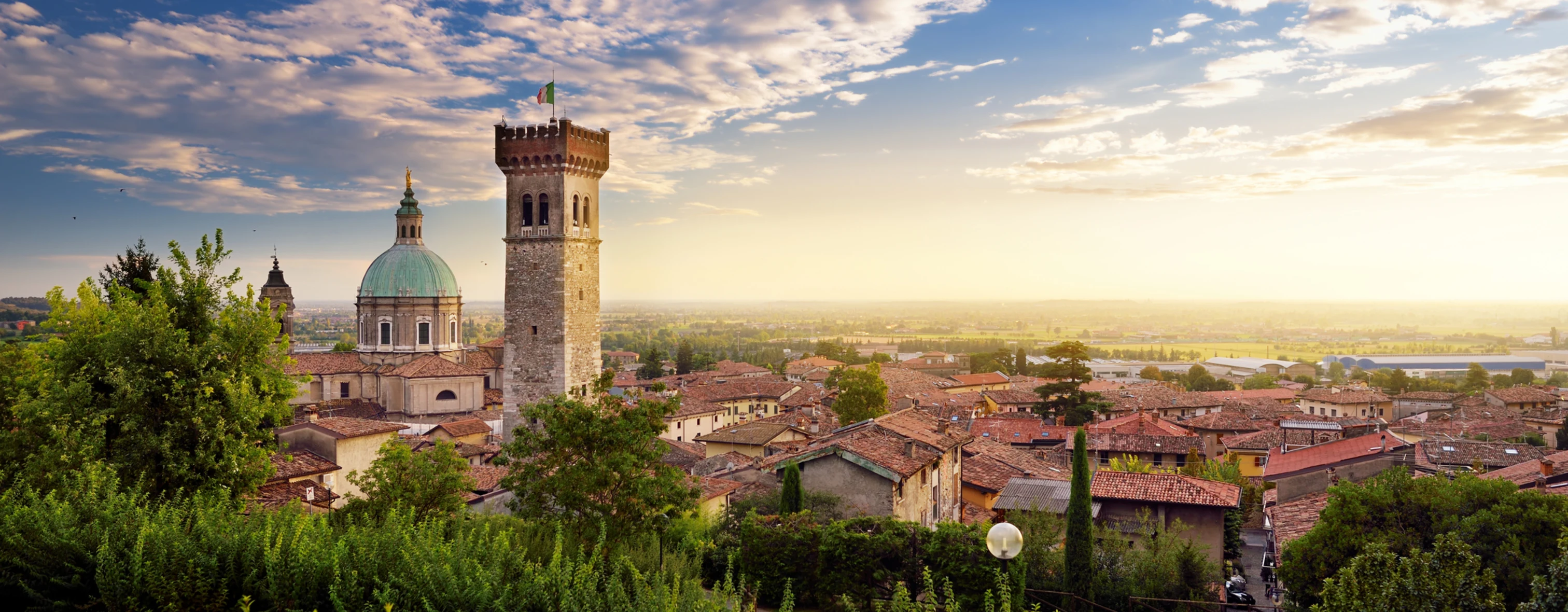 The Civic Tower of Lonato del Garda as seen from the surrounding countryside