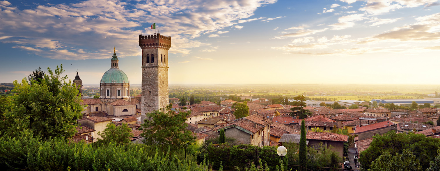 The Civic Tower of Lonato del Garda as seen from the surrounding countryside
