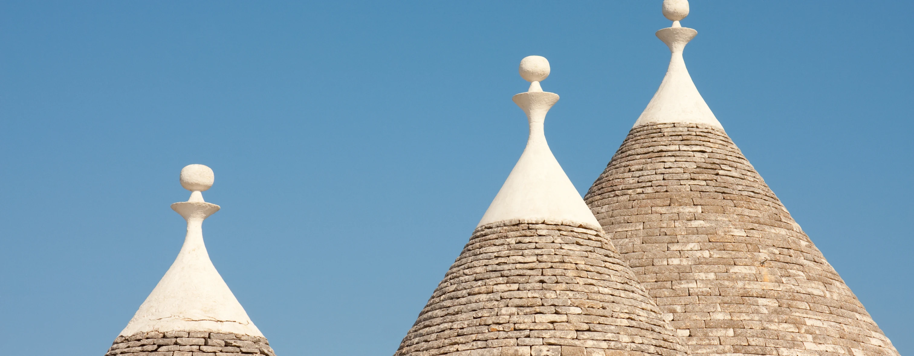 The domes of the trulli in Noci, Puglia