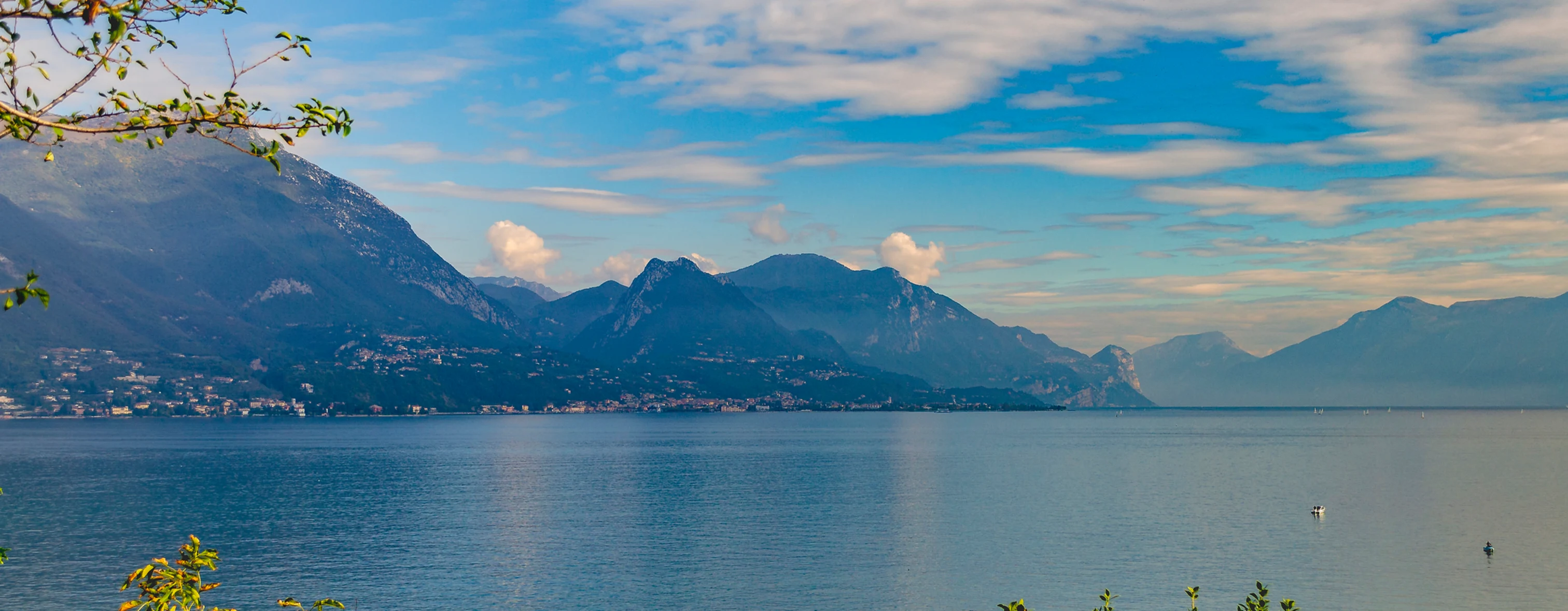 Lake Garda seen from Soiano del Lago at sunset on an autumn day