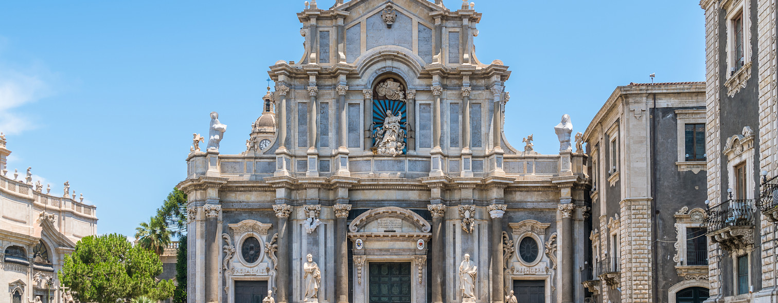 The cathedral of Sant'Agata in Catania seen from the front