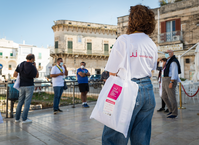 A person from Wonderful Italy participates in a social impact event