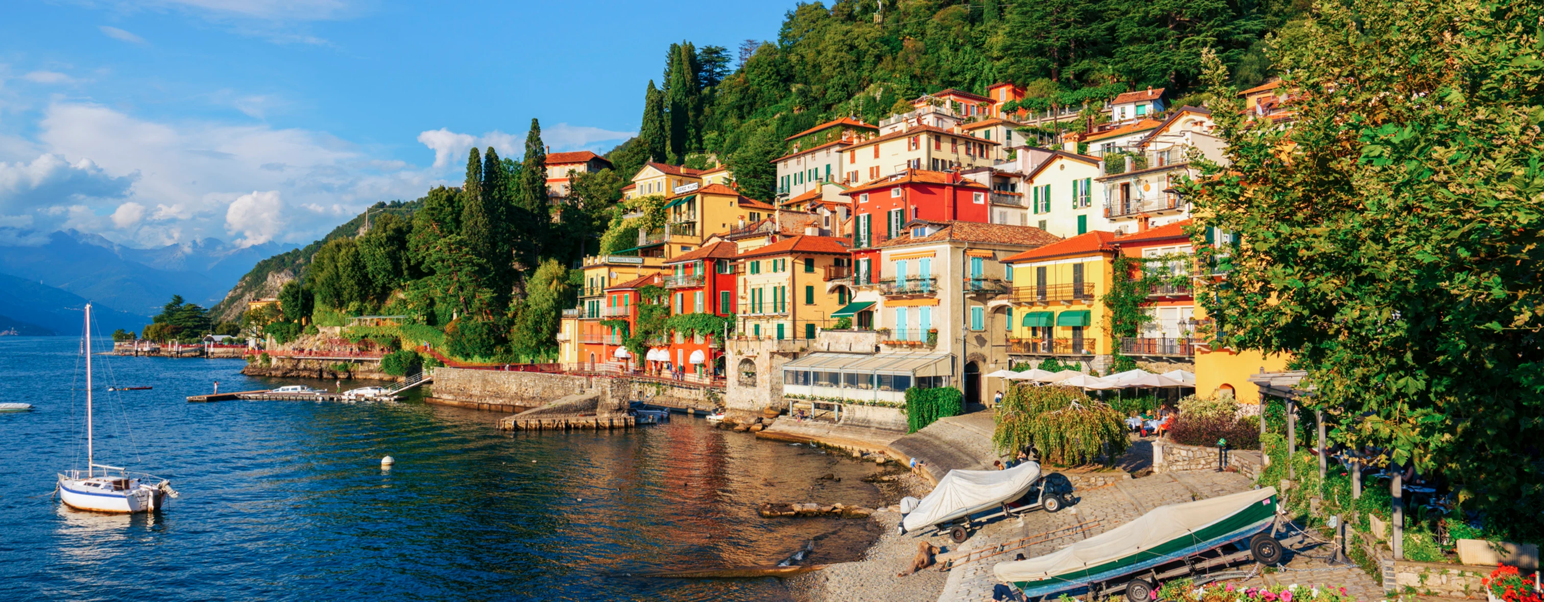 A quay bordering Varenna on Lake Como