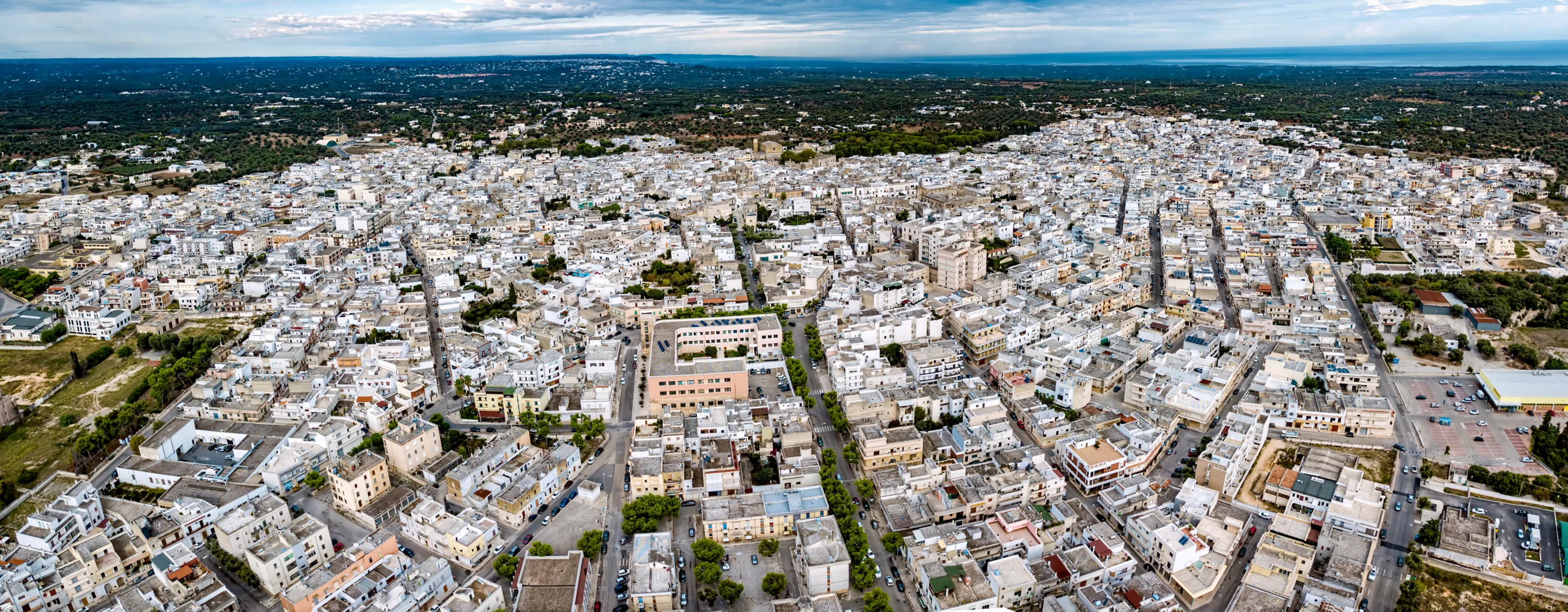 The white houses of Carovigno seen from above