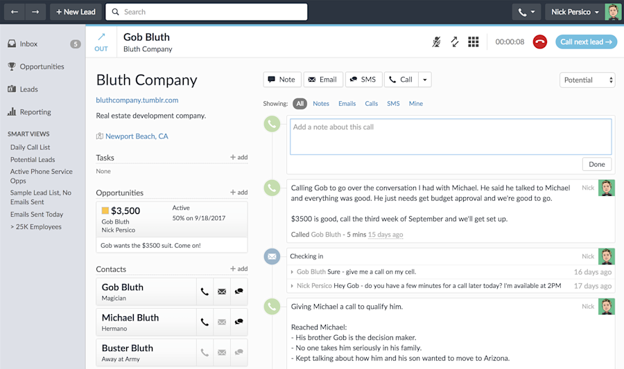 Best sales prospecting tools: Close.io