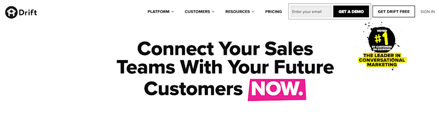 saas landing pages drift