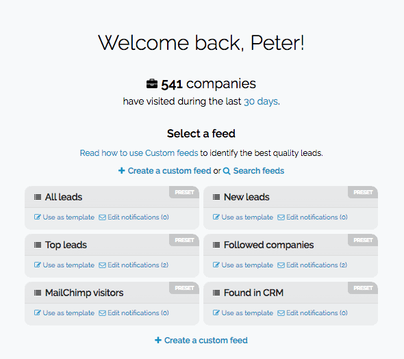 create custom feed