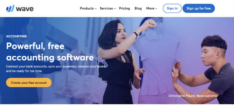 saas landing page example wave