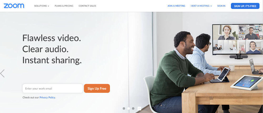 saas landing page examples zoom