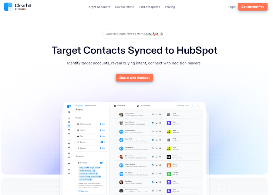 Clearbit ABM tool