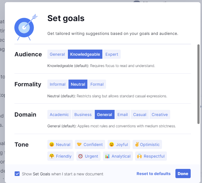 Grammarly example