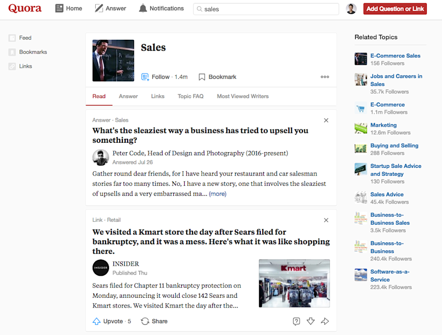 Best sales prospecting tools: Quora