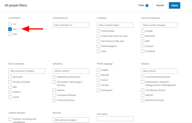 linkedin social selling covid19 network filters