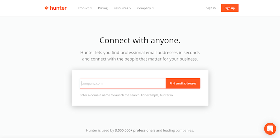 Hunter.io email tracking software