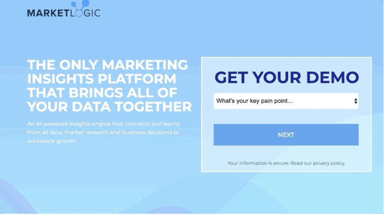 saas landing page market logic