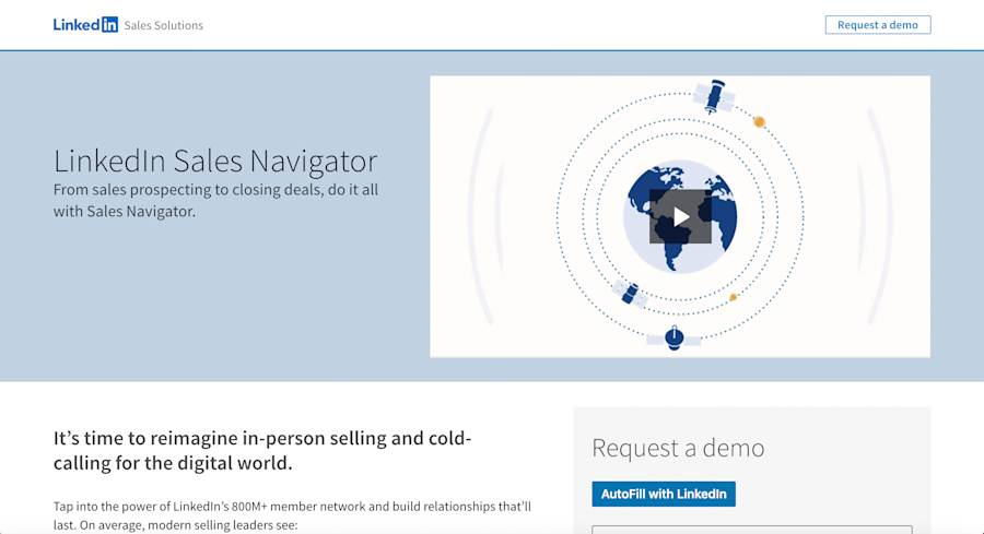 LinkedIn Sales Navigator home page