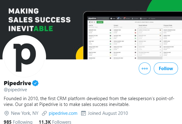 twitter sales leads pipedrive