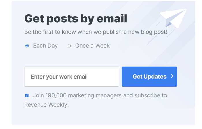 CTA for the bottom of a blog meant to collect email addresses
