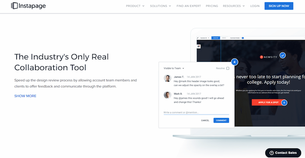 top lead generation tools instapage