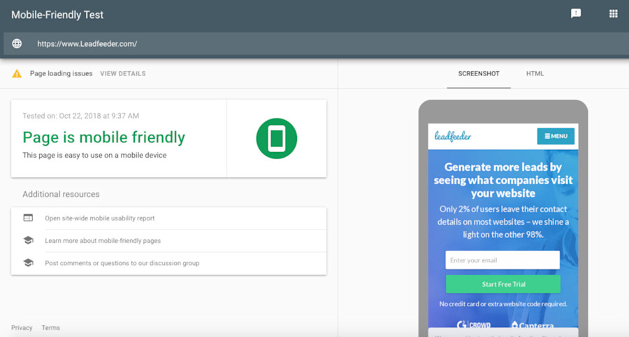 b2b lead generation mobile friendly