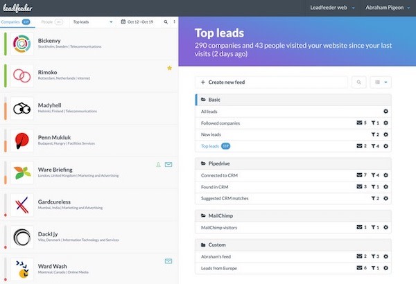 best website analytics tools leadfeeder