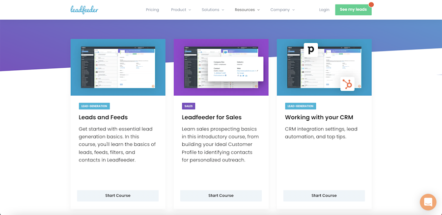Leadfeeder academy screenshot of ideal acquisition marketing