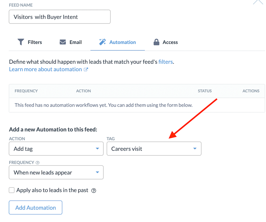 Leadfeeder automation screenshot