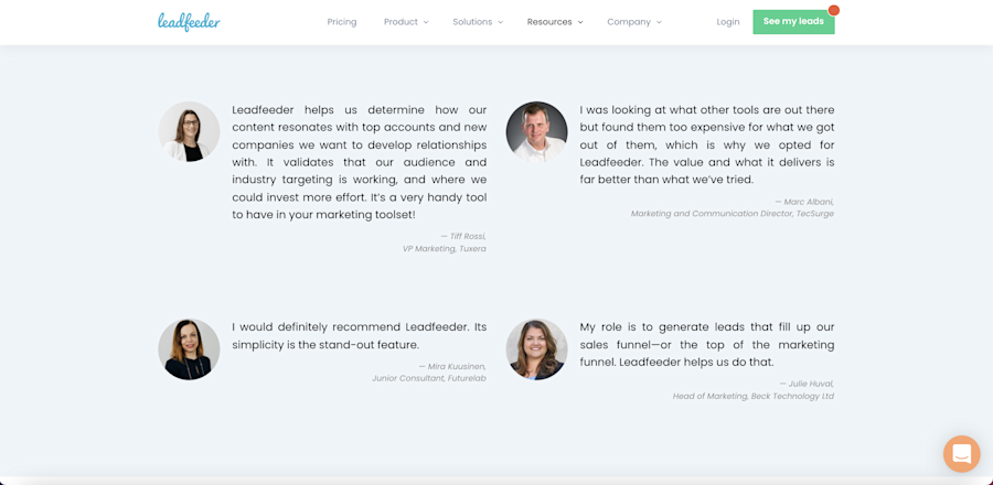 Customer testimonials are a great part of content for acquisition marketing.