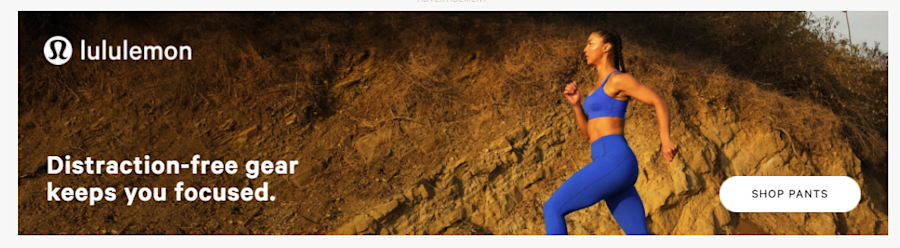 Lululemon ad in a sports blog example