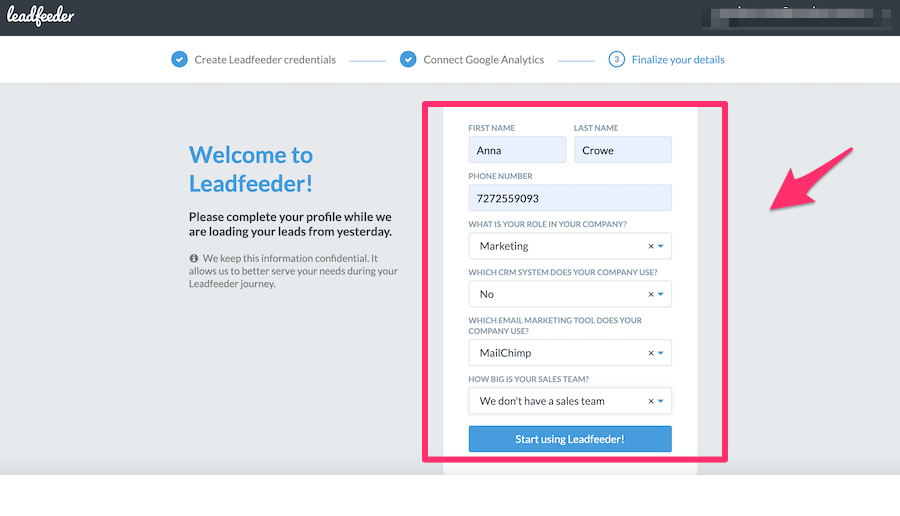 welcome leadfeeder